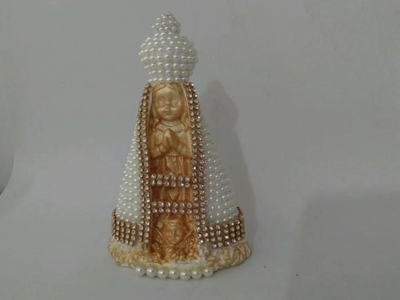Nossa Sra Aparecida Baby 15cm c/ Pérolas