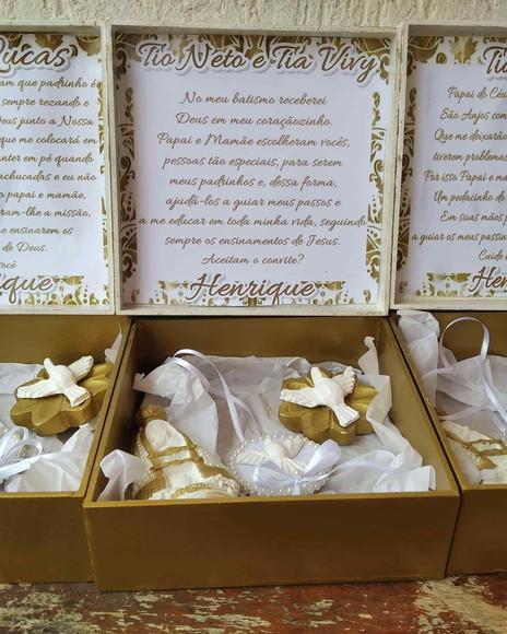 Kit Caixa Padrinhos MDF + N. Sra. + Mandalas Divino