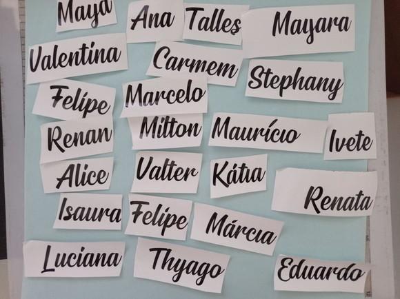 24 Adesivos Nome Personalizado Vinil 2cm