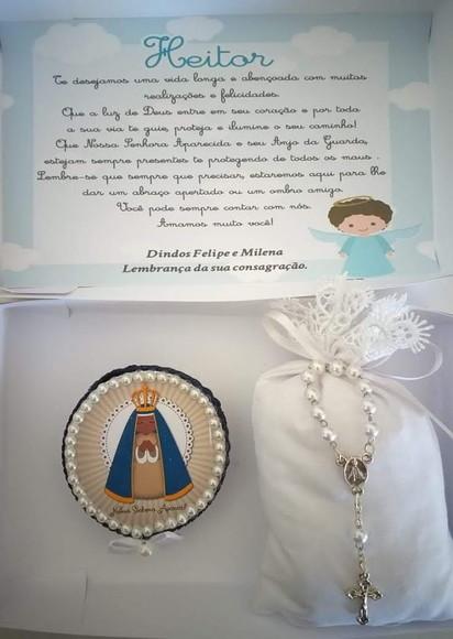 Kit Batizado Sachê, Latinha personalizada e Tercinho