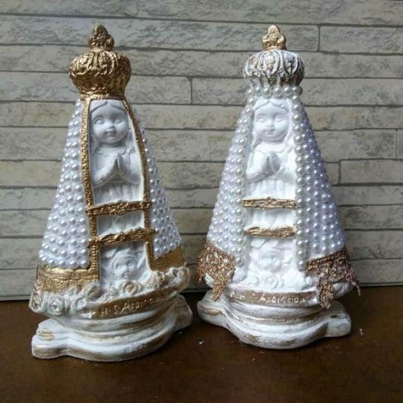 Nossa Sra Aparecida Baby 16cm c/ Pérolas