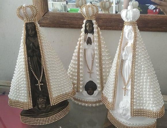 Nossa Senhora Aparecida 22cm com Pérolas