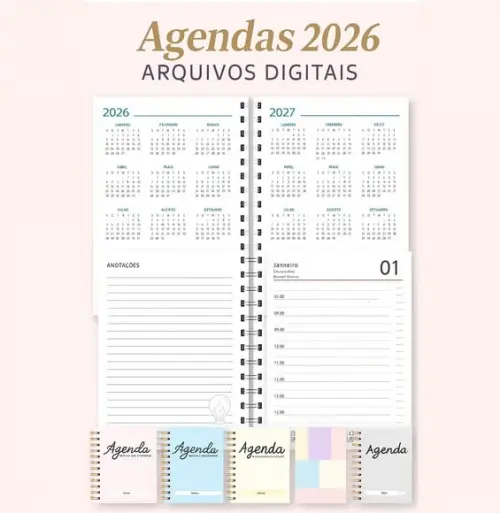 Super Combo Arquivo Digital Miolo Agendas 2026
