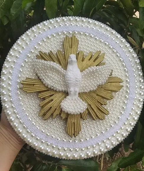 Mandala Divino Espírito Santo 25CM com pérolas
