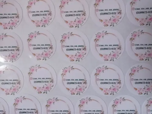 Kit 500 Tags Adesivas Personalizadas Sua Logo 5cm