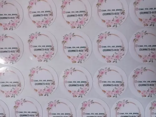 Kit 50 Tags Adesivas Personalizadas Sua Logo 3cm