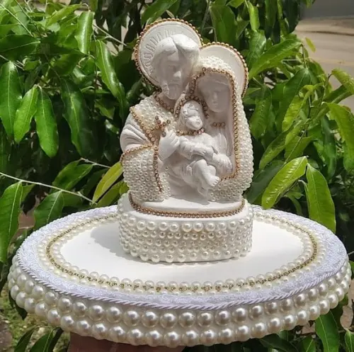 Busto Sagrada Familia com Pérolas + Bandeja com Pérolas