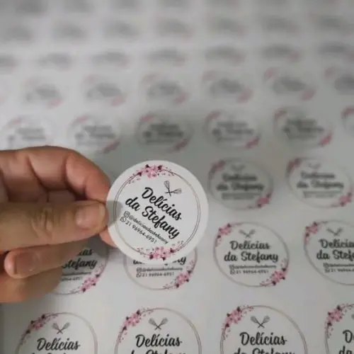 Kit 500 Tags Adesivas Personalizadas Sua Logo 3cm