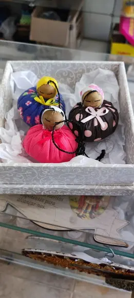 4 Kits Bonecas Vietnamitas Três Marias + Caixinha mdf