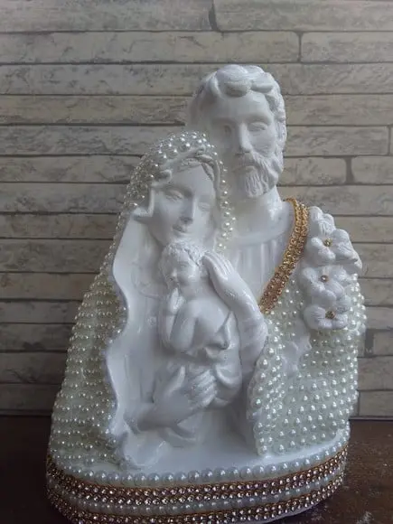 Busto Sagrada Familia 20cm com Pérolas