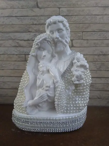 Busto Sagrada Familia 20cm com Pérolas