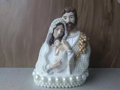 Busto Sagrada Familia 20cm com Pérolas