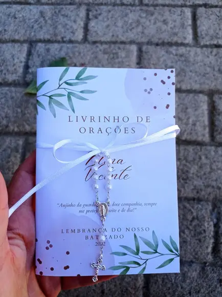Livrinho de Orações Personalizado + Tercinho Batizado