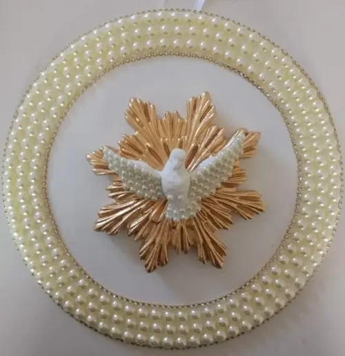 Mandala Divino Espírito Santo 30cm Com Pérolas