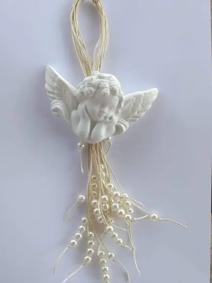 Pingente Anjo da Guarda com pérolas