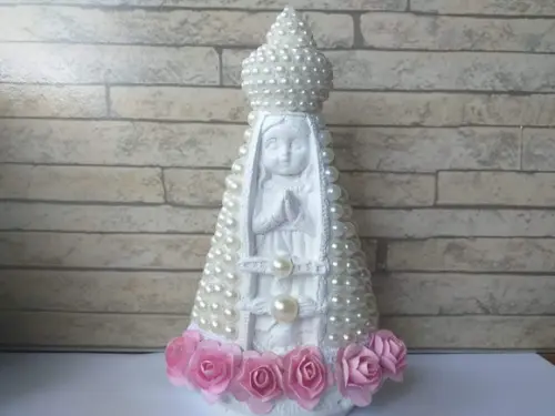 Imagem de Nossa Senhora Aparecida baby 15cm com pérolas