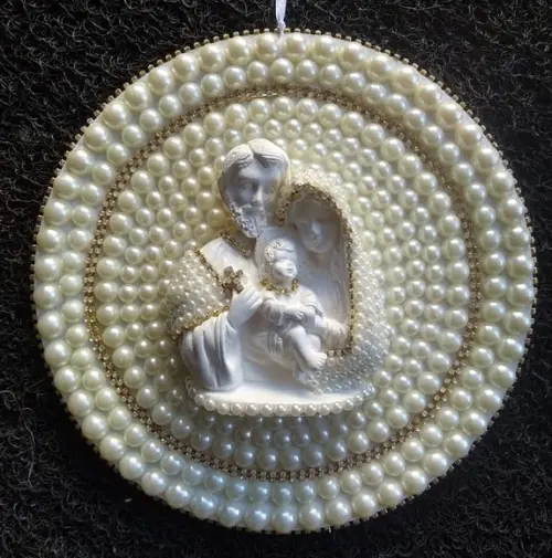 Mandala Sagrada Família 25CM com pérolas