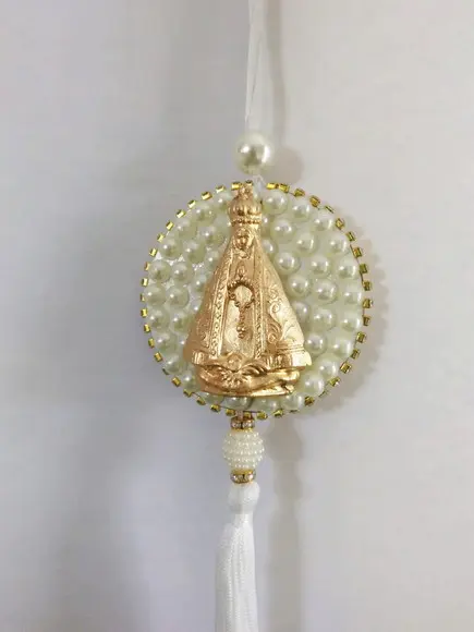 Pingente Mandala 7cm Nossa Senhora Aparecida Dupla Face