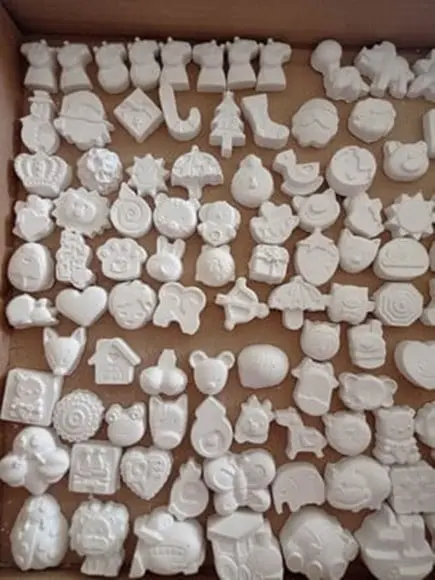 Kit com 60 Peças Gesso Cru para Pintura Recreação Infantil