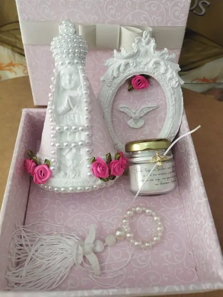 Kit Convite Caixa mdf 15x15 Nossa Senhora Espírito Santo