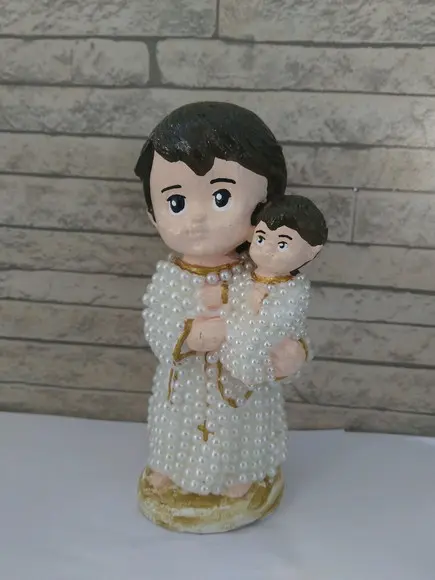 Santo Antônio Baby 15cm com pérolas