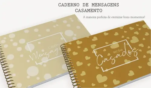 Caderno de Mensagens e Assinaturas Casamento Personalizado