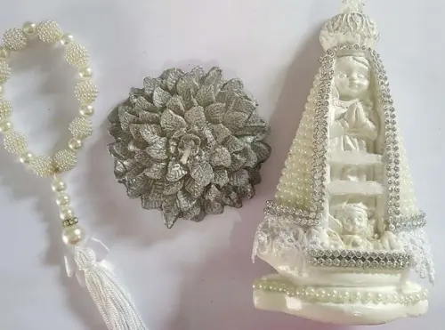 Kit Nossa Sra Aparecida + Vela Flor + tercinho