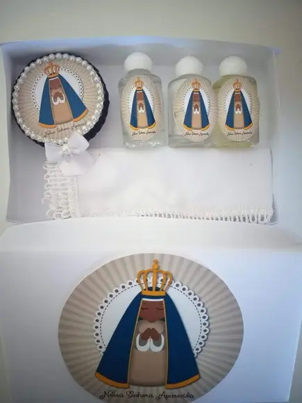 Kit Batizado Água, Óleo, Sal, Lencinho, Latinha e Tercinho