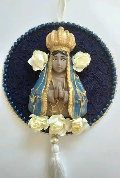 Mandala Nossa Senhora Aparecida 15CM com pérolas