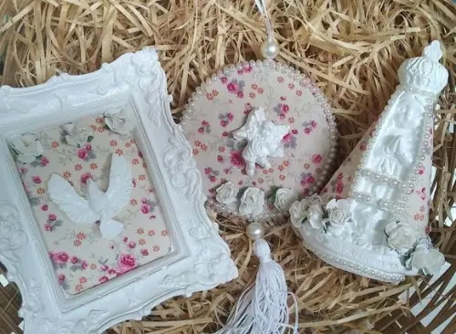 Kit Presente Anjinho Divino Espírito Santo e Nossa Senhora