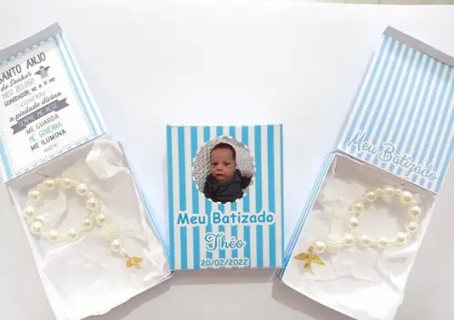 Caixa Lembrancinha com Mini Terço Espírito Santo