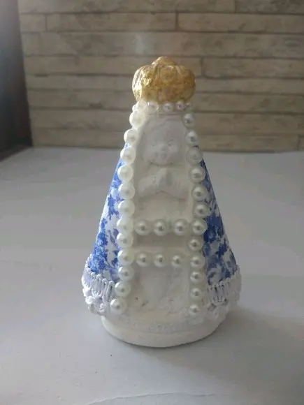 Nossa Sra Aparecida Baby 8.5cm com perolas