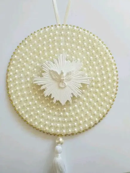 Mandala Divino Espírito Santo 15CM com pérolas