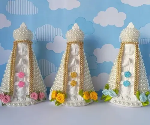 Imagem de Nossa Senhora Aparecida baby 15cm com pérolas