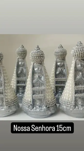 Kit 15 N. S. Aparecida Baby 15cm Pérolas