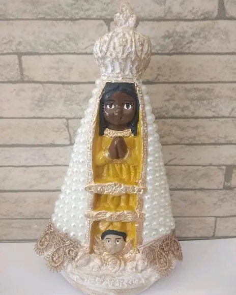 Nossa Senhora Aparecida Baby 15cm com pérolas