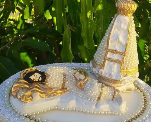 Kit São José dormindo + Nossa Senhora Aparecida pérolas