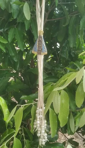 Pingente Anjo da Guarda com pérolas