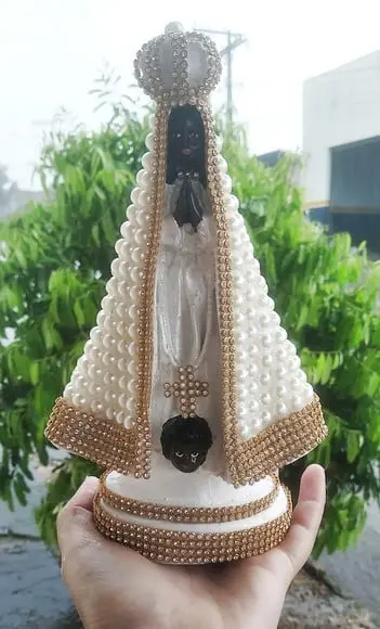 Nossa Senhora Aparecida 22cm com Pérolas