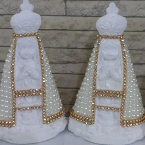 Kit 12 N. S. Aparecida Baby 15cm Pérolas