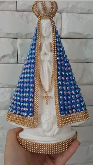 Nossa Senhora Aparecida 27cm com Pérolas