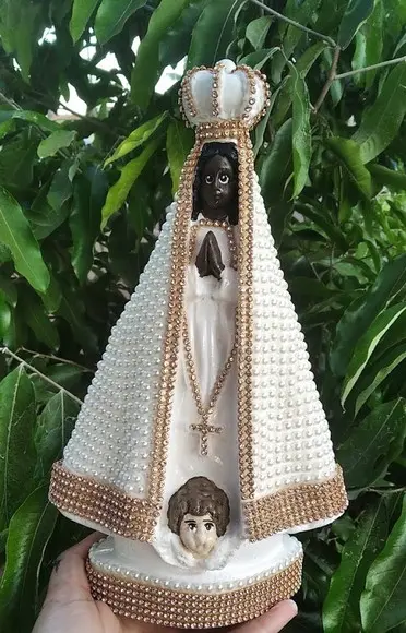 Nossa Senhora Aparecida 27cm com Pérolas