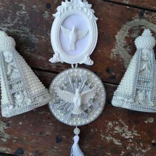 Kit 2 Nossa Sra Aparecida Baby + Quadrinho + Mandala