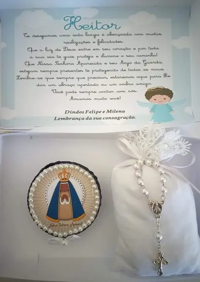 Kit Batizado Sachê, Latinha personalizada e Tercinho