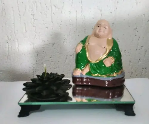 Kit bandeja espelhada, Buda e vela