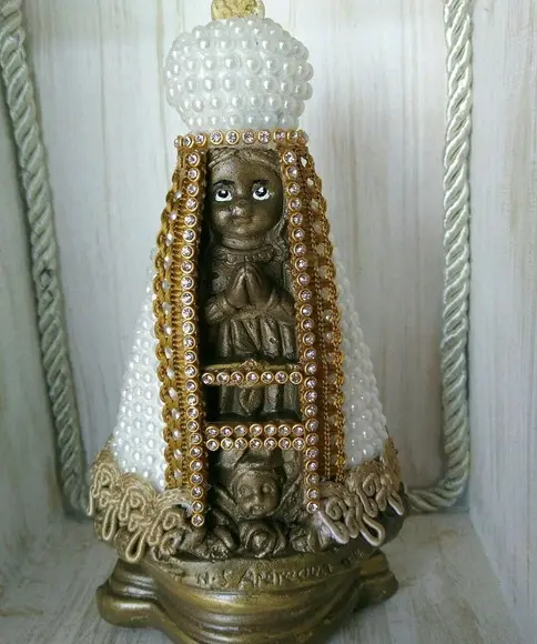 Nossa Sra Aparecida Baby 16cm c/ Pérolas