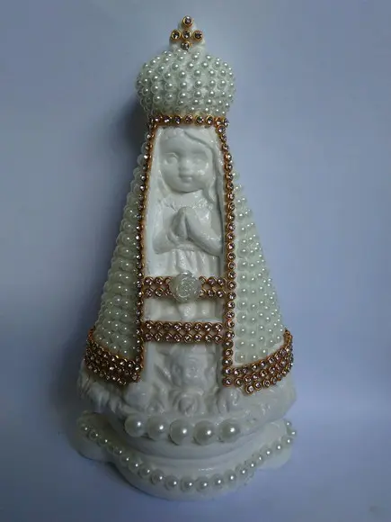 Nossa Sra Aparecida Baby 16cm c/ Pérolas