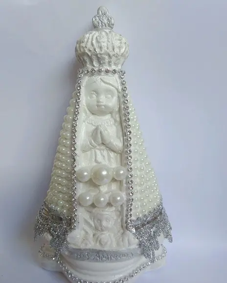 Nossa Sra Aparecida Baby 16cm c/ Pérolas