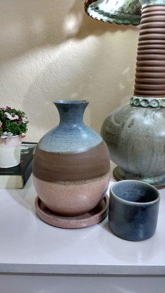 Moringa Colors em Cerâmica Artesanal com Prato e Copo