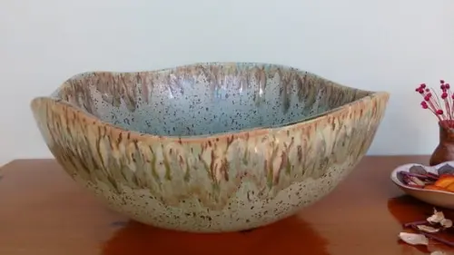 Cuba de Apoio Amazônia Redonda em Cerâmica Artesanal 40 cm